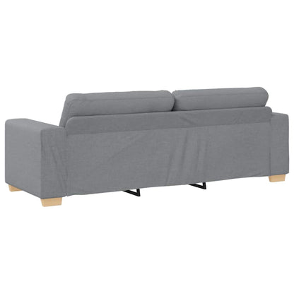 3-Sitzer-Sofa Hellgrau 220x78x80 cm Stoff