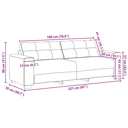 3-Sitzer-Sofa Dunkelgrau 220x78x80 cm Stoff
