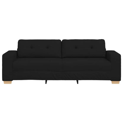 3-Sitzer-Sofa Schwarz 220x78x80 cm Stoff