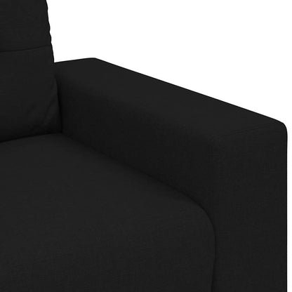 3-Sitzer-Sofa Schwarz 220x78x80 cm Stoff
