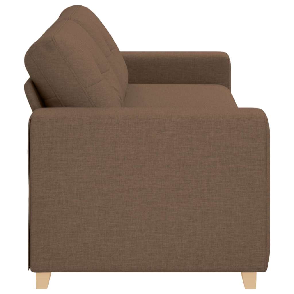 3-Sitzer Sofa mit Kissen Braun Stoff
