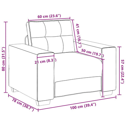 Sessel Hellgrau 100x78x80 cm Samt