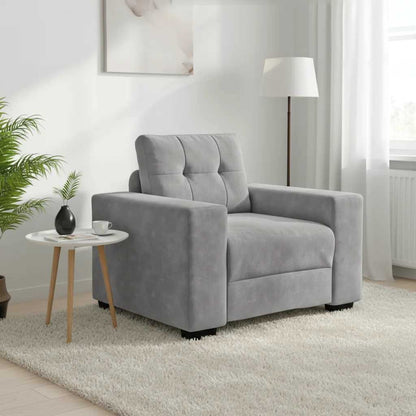 Sessel Hellgrau 100x78x80 cm Samt