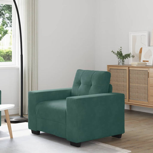 Fauteuil vert foncé 60 cm velours