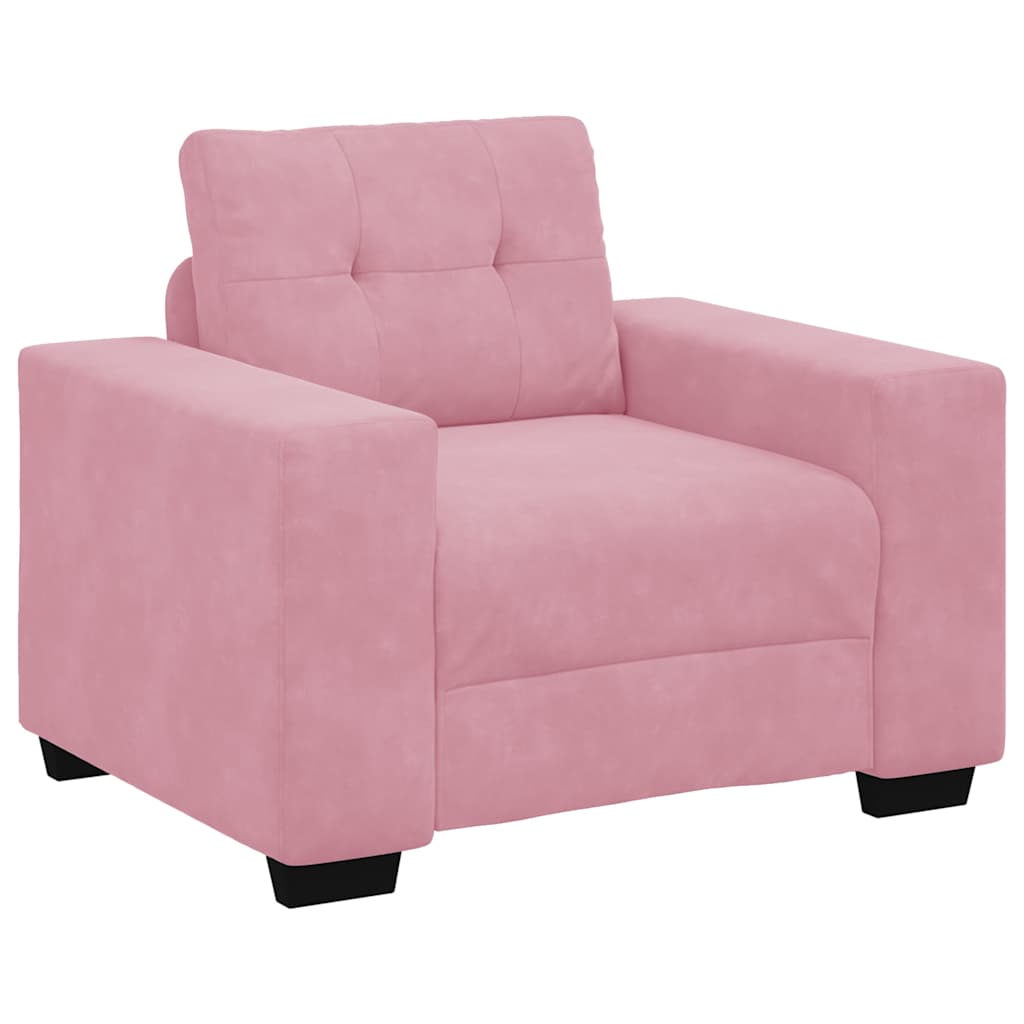 Fauteuil rose 60 cm velours