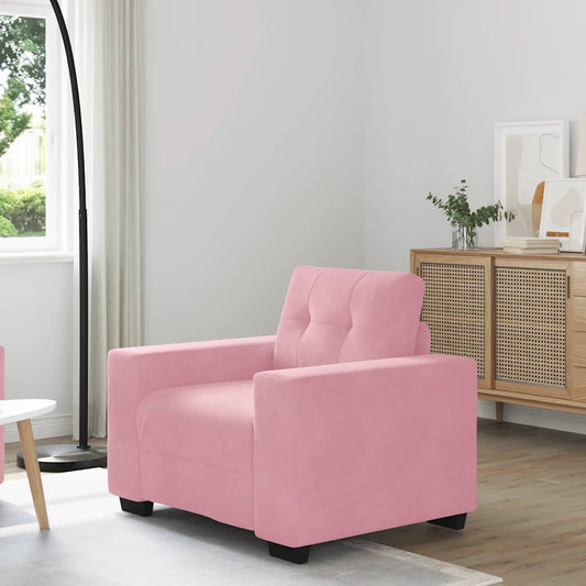 Fauteuil rose 60 cm velours