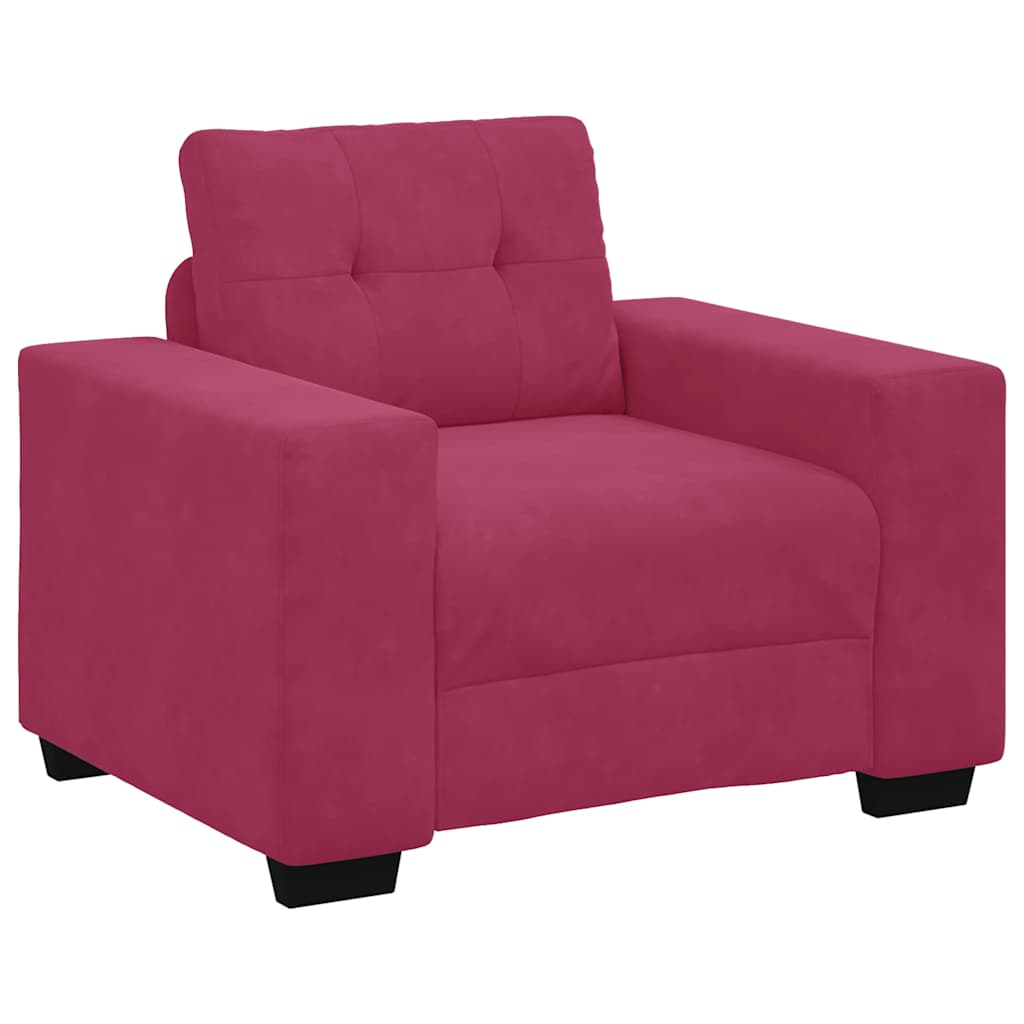 Fauteuil bordeaux 60 cm velours