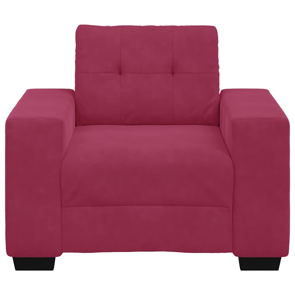 Fauteuil bordeaux 60 cm velours