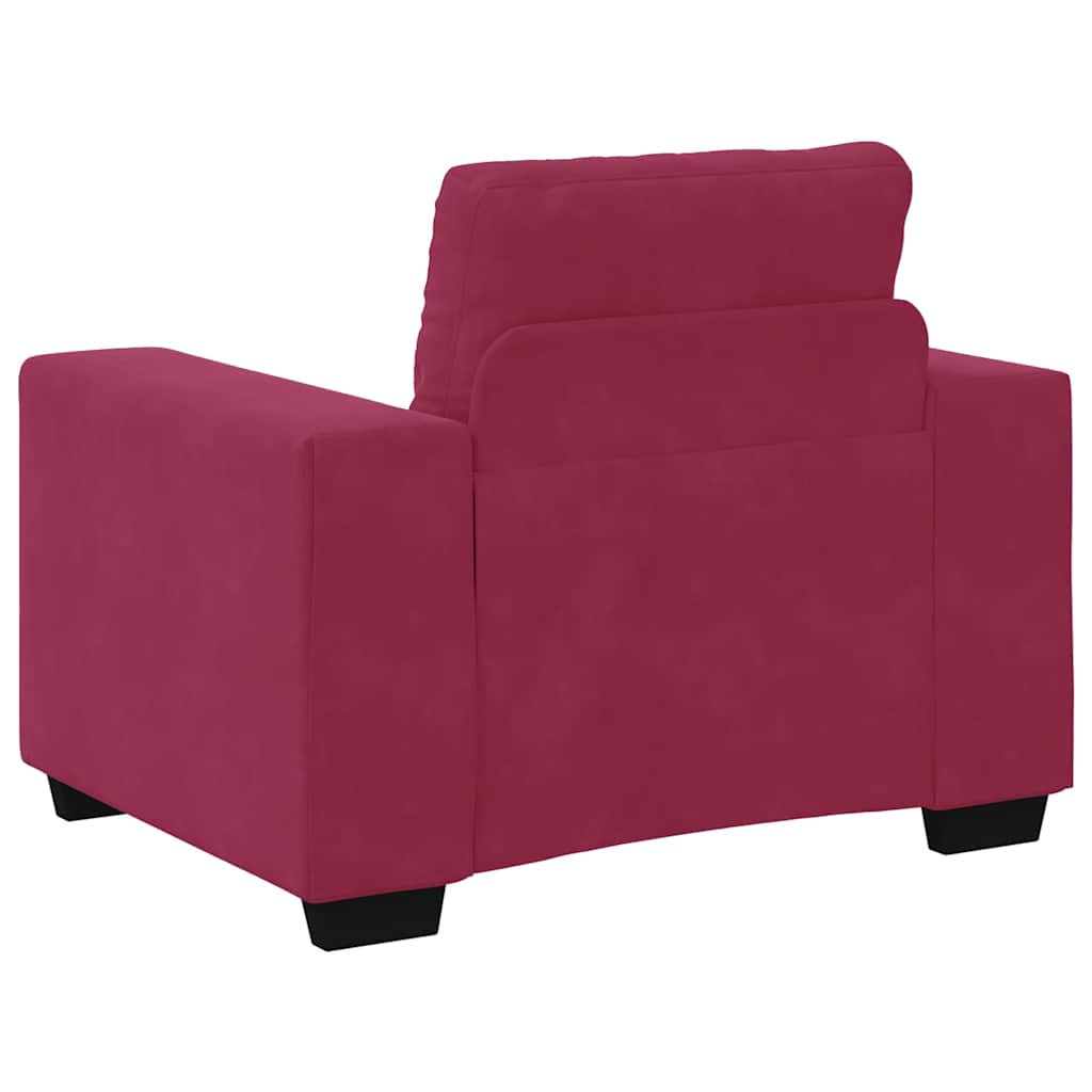 Fauteuil bordeaux 60 cm velours