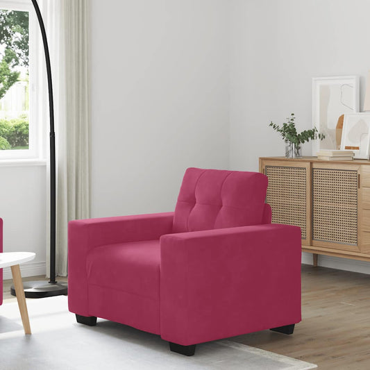 Fauteuil bordeaux 60 cm velours