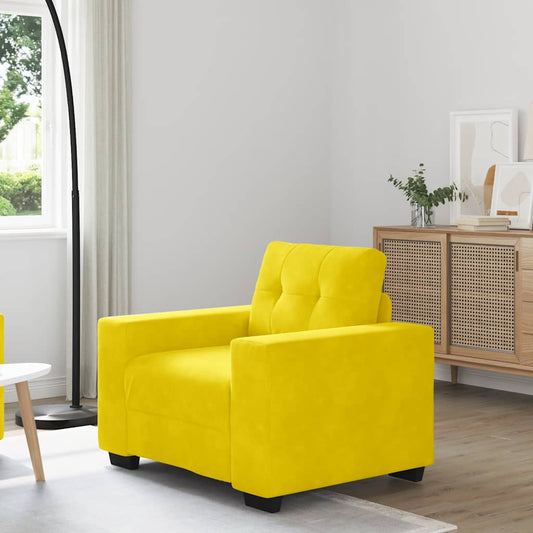 Fauteuil jaune 60 cm velours