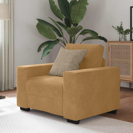 Fauteuil marron 60 cm velours