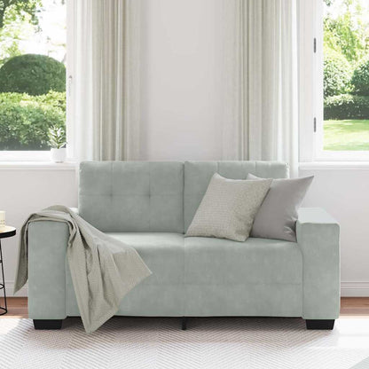 Zweisitzer-Sofa Hellgrau 160x77x82 cm Samt