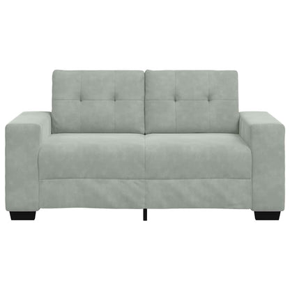 Zweisitzer-Sofa Hellgrau 160x77x82 cm Samt