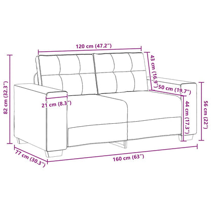 Zweisitzer-Sofa Hellgrau 160x77x82 cm Samt