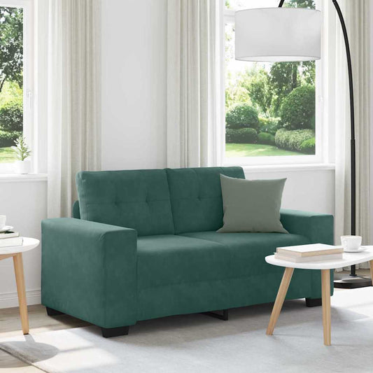 Zweisitzer-Sofa Dunkelgrün 120 cm Samt