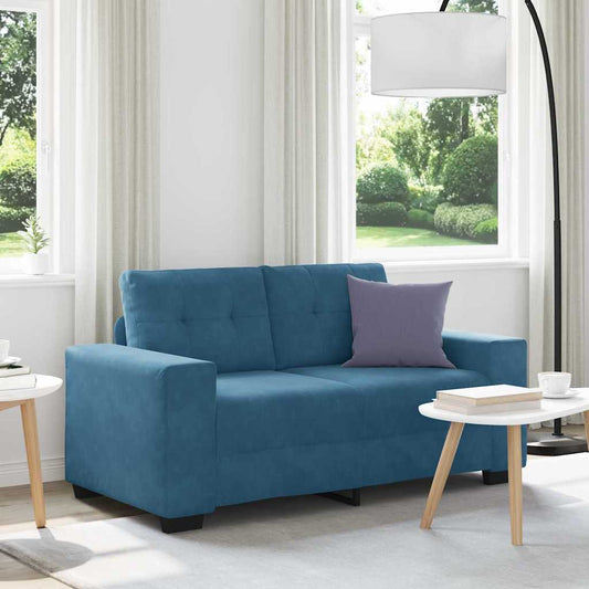 Zweisitzer-Sofa Blau 120 cm Samt