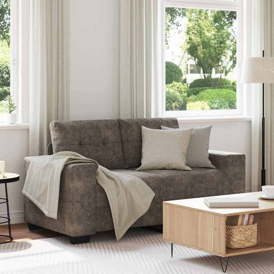 Zweisitzer-Sofa mit Kissen Dunkelgrau Kunstleder