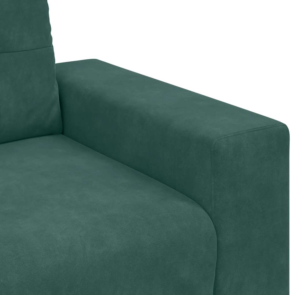 Canapé deux places vert foncé 140 cm velours