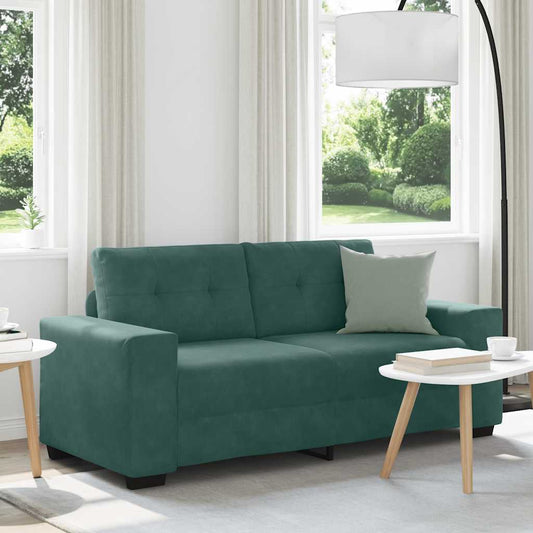 Canapé deux places vert foncé 140 cm velours