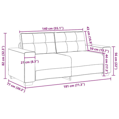Zweisitzer-Sofa Schwarz 180x77x82 cm Samt