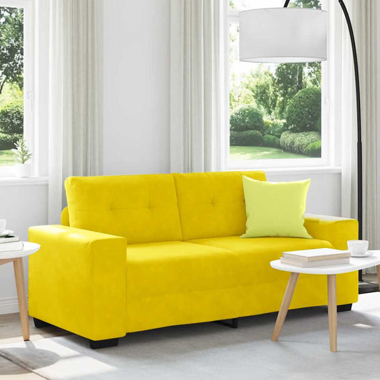 Canapé deux places jaune 140 cm velours