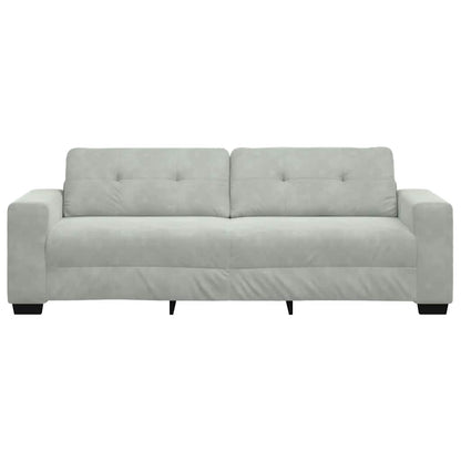 3-Sitzer-Sofa Hellgrau 220x78x80 cm Samt