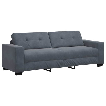 3-Sitzer-Sofa Dunkelgrau 220x78x80 cm Samt