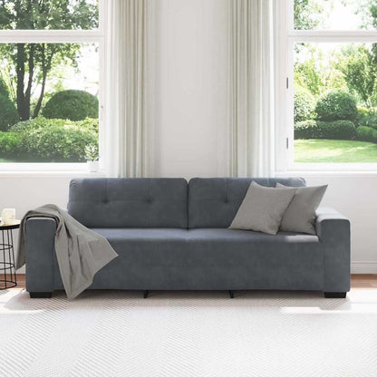 3-Sitzer-Sofa Dunkelgrau 220x78x80 cm Samt