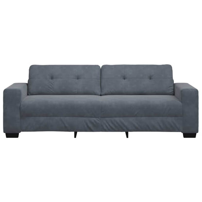 3-Sitzer-Sofa Dunkelgrau 220x78x80 cm Samt