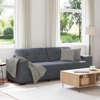 3-Sitzer-Sofa Dunkelgrau 220x78x80 cm Samt