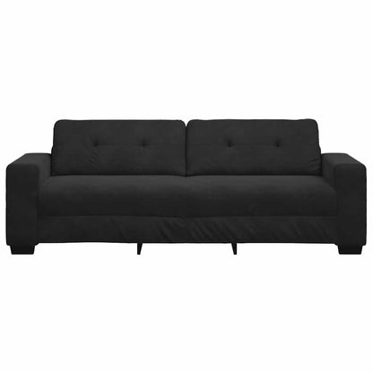 3-Sitzer-Sofa Schwarz 220x78x80 cm Samt