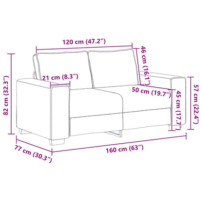 2-Sitzer-Sofa Dunkelgrau 160x77x82 cm Stoff