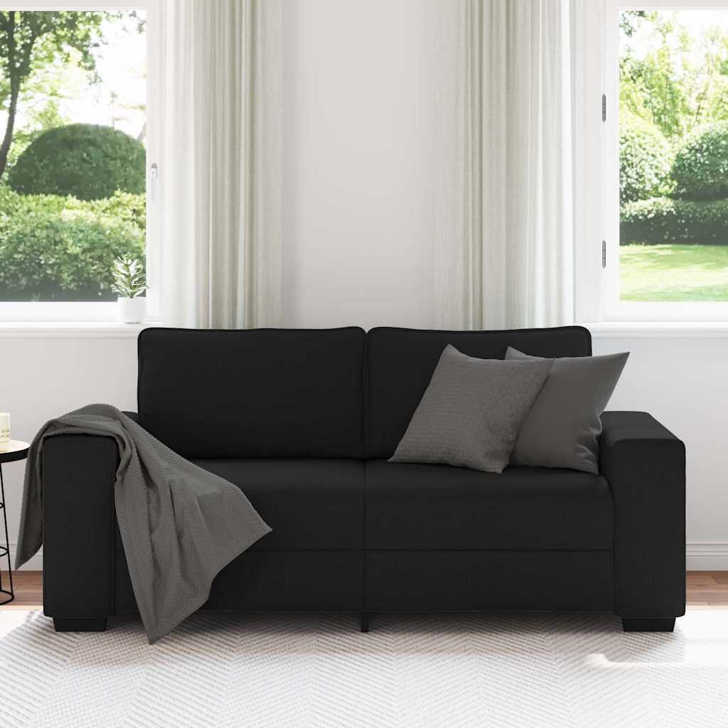 2-Sitzer-Sofa Schwarz 180x77x82 cm Stoff