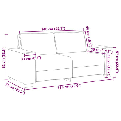 2-Sitzer-Sofa Schwarz 180x77x82 cm Stoff