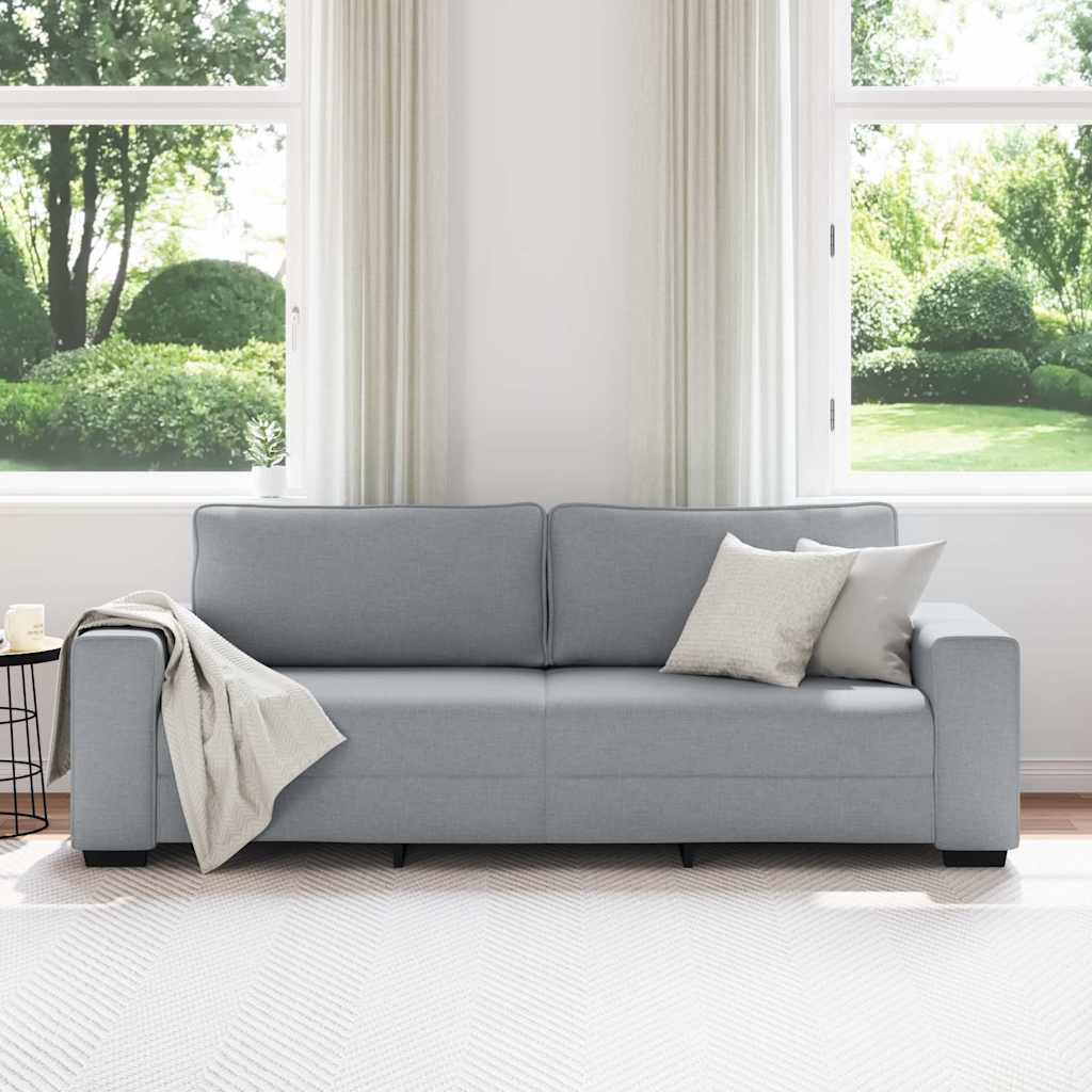 Canapé 3 places tissu gris clair 180 cm