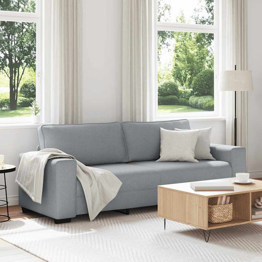 Canapé 3 places tissu gris clair 180 cm