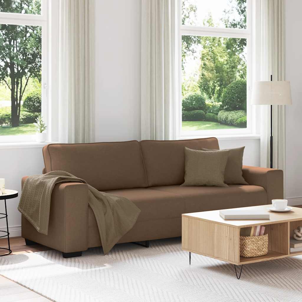 Canapé 3 places tissu marron 180 cm