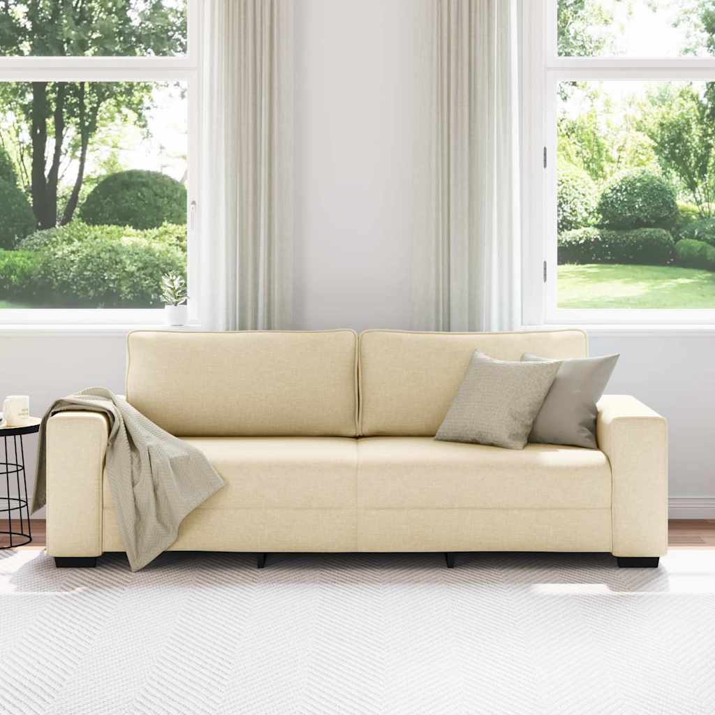 3-Sitzer-Sofa Creme 220x77x82 cm Stoff