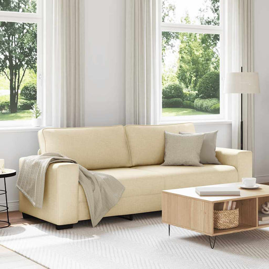 Canapé 3 places tissu crème 180 cm