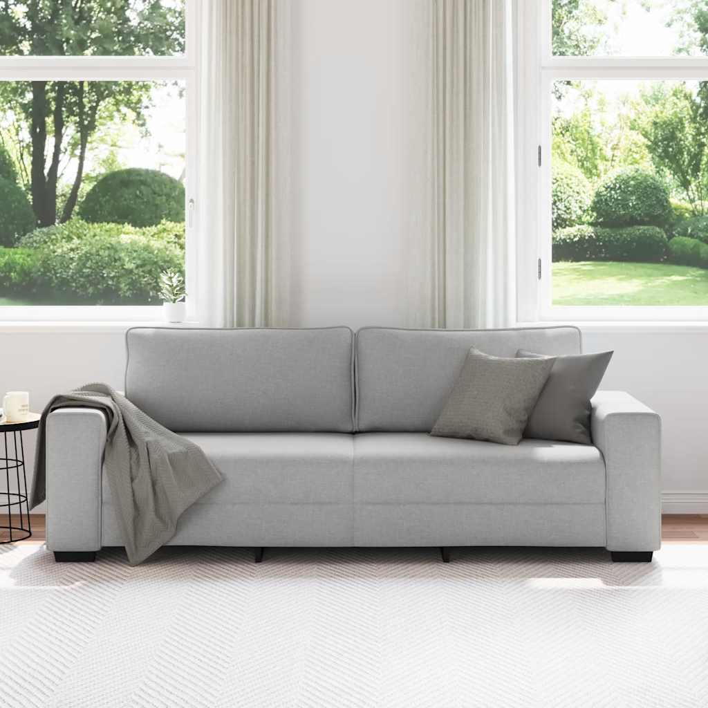 Canapé 3 places gris nuage 180 cm tissu