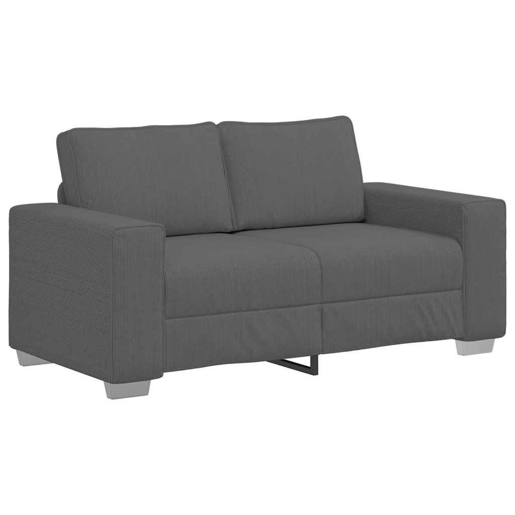 Two-seater sofa dark grey 120 cm corduroy