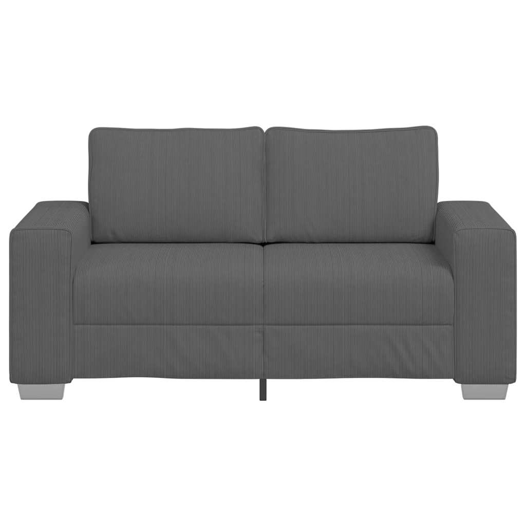Two-seater sofa dark grey 120 cm corduroy