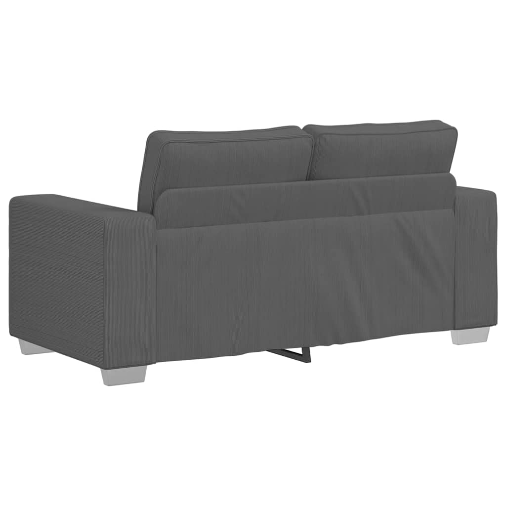 Two-seater sofa dark grey 120 cm corduroy