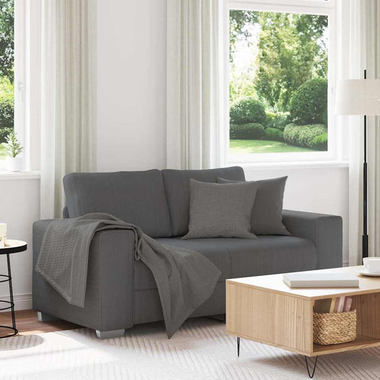 Two-seater sofa dark grey 120 cm corduroy