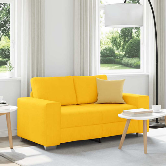 Zweisitzer-Sofa Hellgelb 120 cm Cordstoff