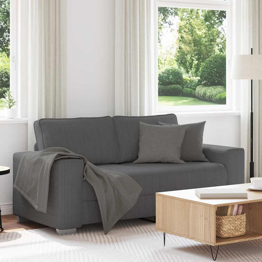 Canapé deux places gris foncé 140 cm velours côtelé