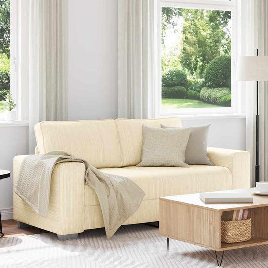Zweisitzer-Sofa Creme 140 cm Cordstoff