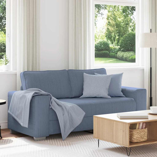 Zweisitzer-Sofa Blau 140 cm Cordstoff