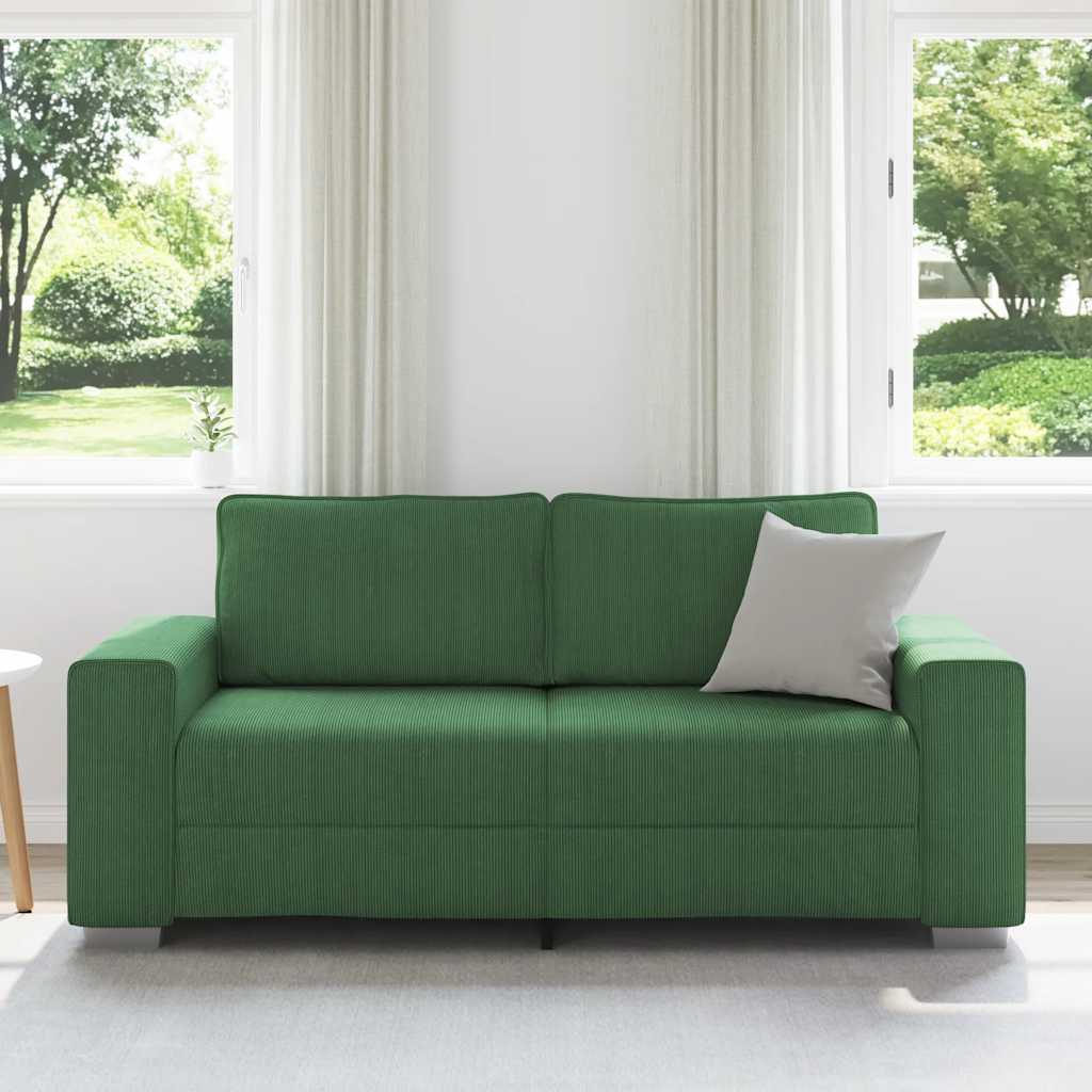 Zweisitzer-Sofa Dunkelgrün 140 cm Cordstoff